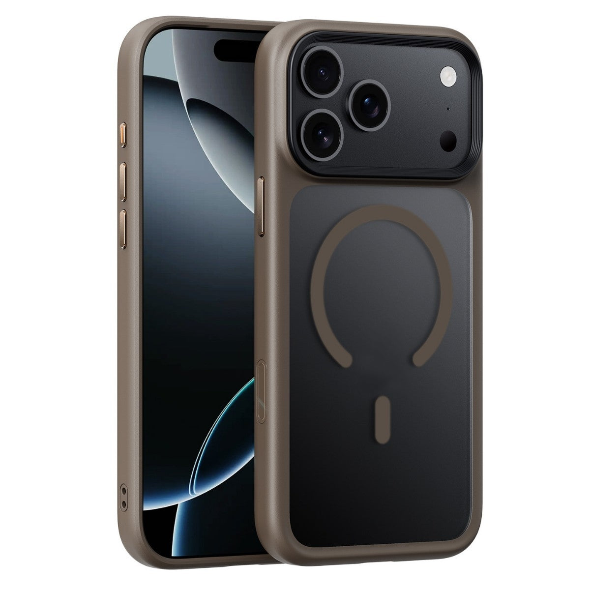 Applicable à 17ProMax Phone Case Skin Feeling Grosted Transparent magnétique résistant à la chute