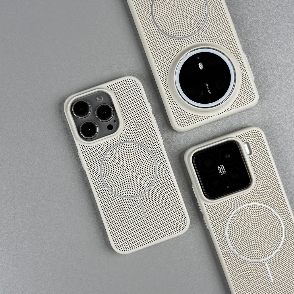 Respirant et dissipant la chaleur mince bague boîtier de téléphone magnétique