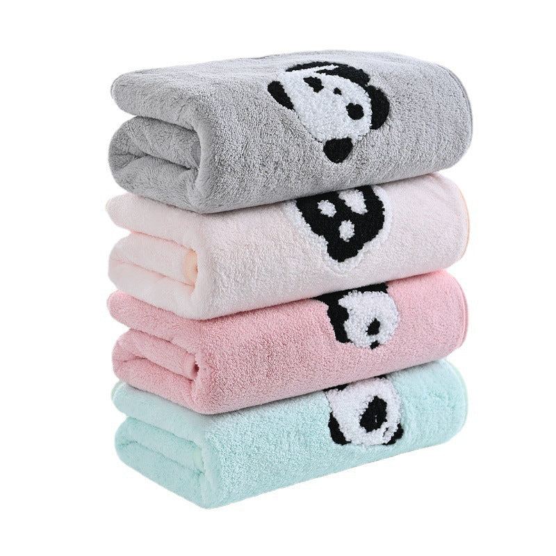 Coral Velvet Panda Broderie couvre doux et absorbant