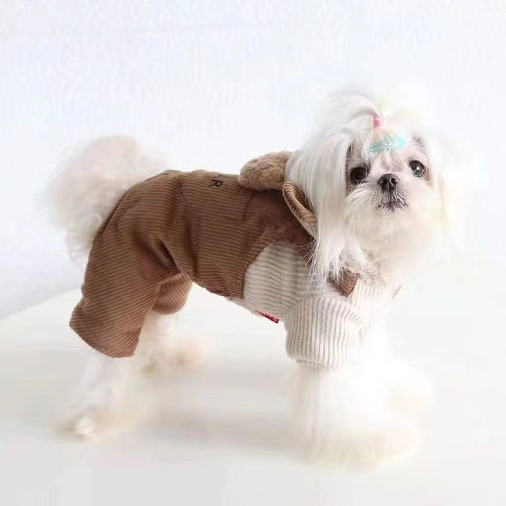 Chien-chien polaire Style épais Lait Coffee Bear Costume à quatre pattes