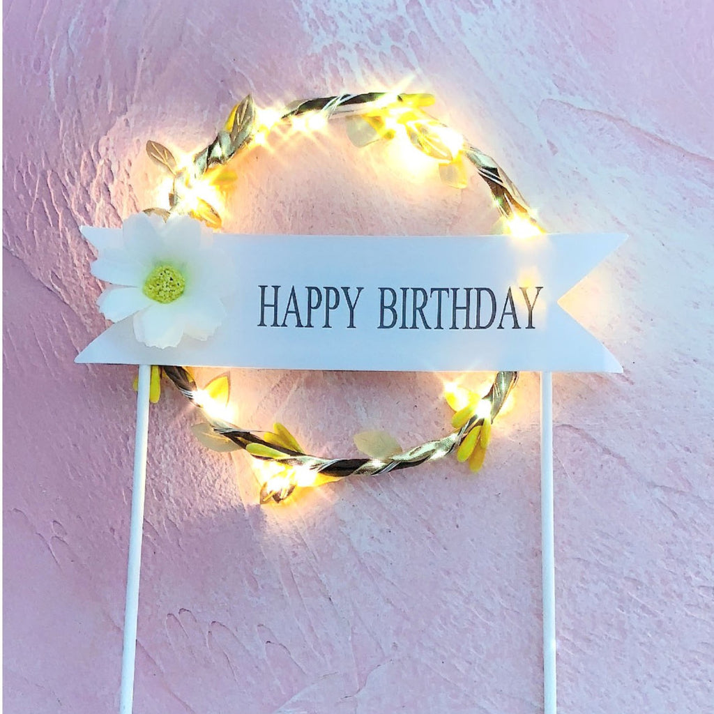 Cake d'anniversaire créatif ronde Garland Inserts de lumière