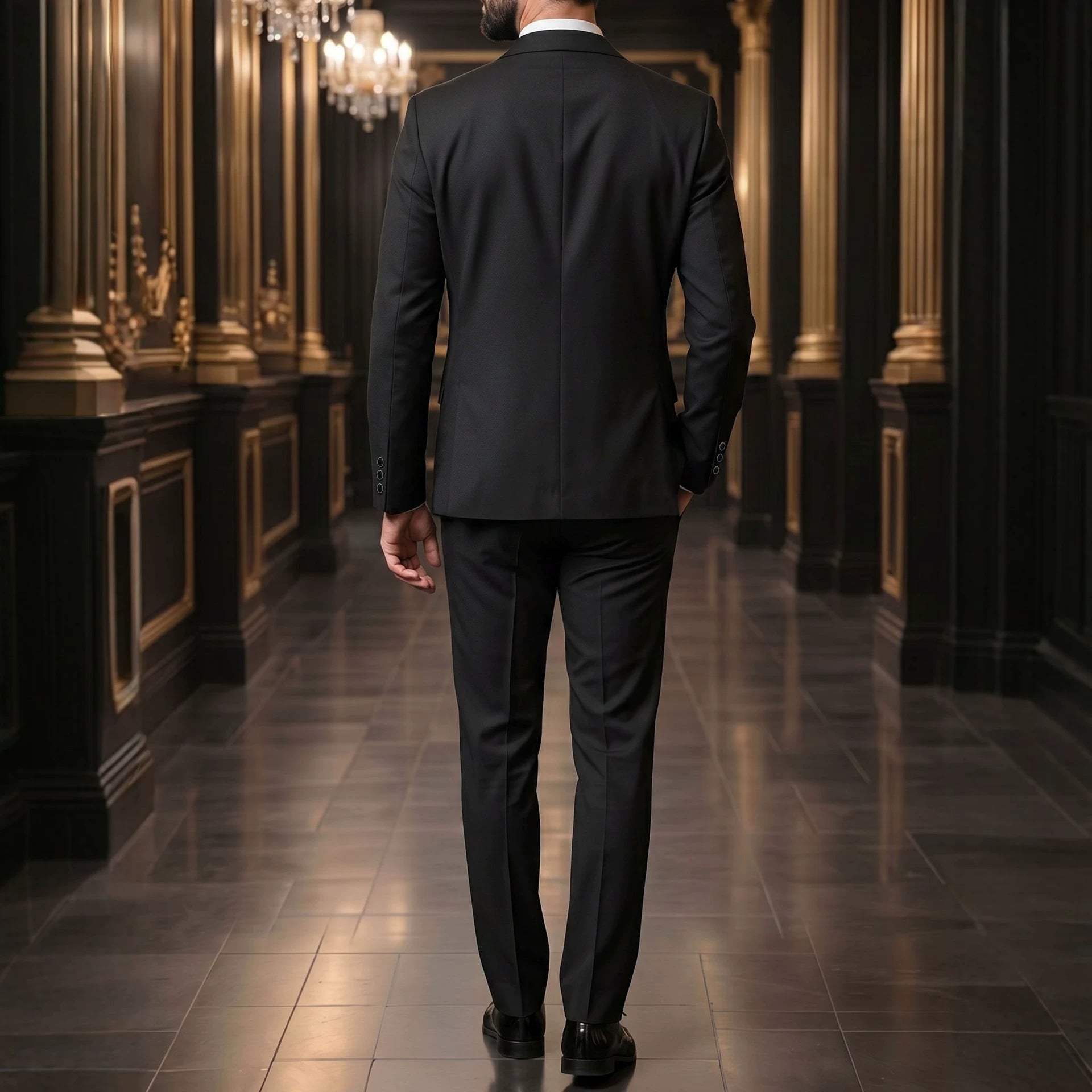 Ensemble de costumes de soirée perlés pour hommes