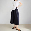 Mid-length Elastic-waist Skirt For Women
