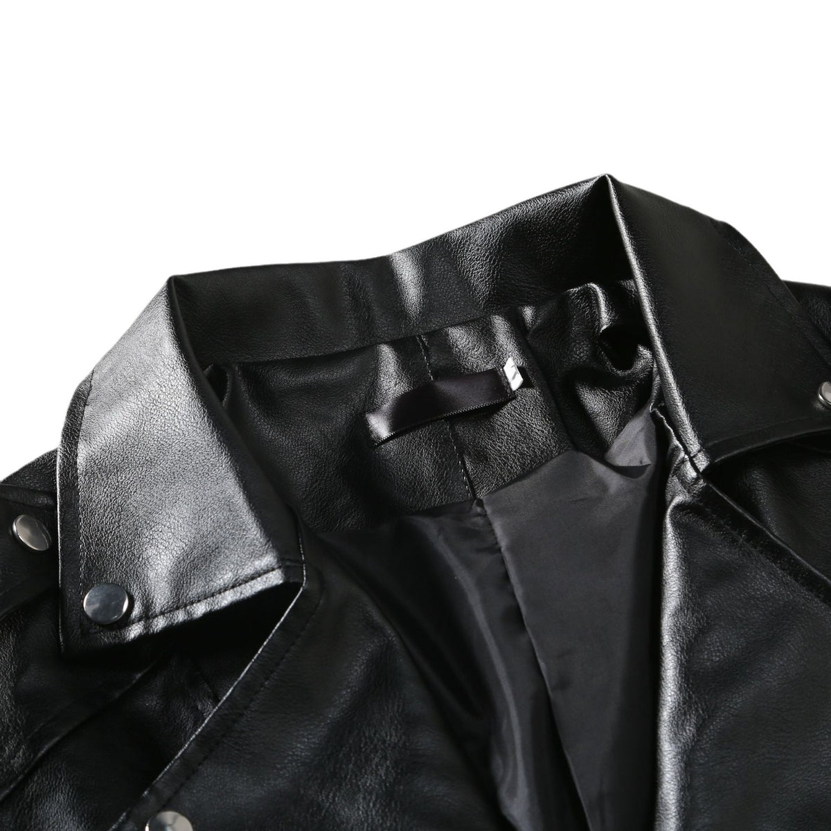 Veste en cuir mince Lapel