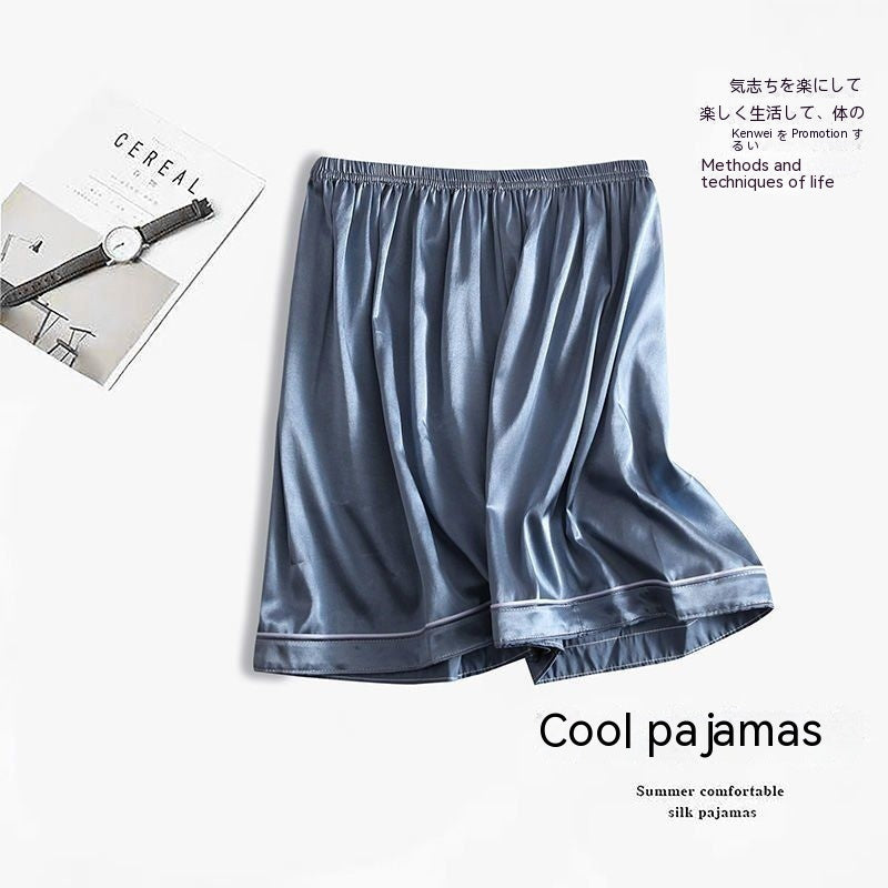 Short de pyjama de grande taille pour hommes en soie de glace