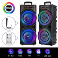 Large haut-parleur Bluetooth sans fil et boîte à musique avec microphone