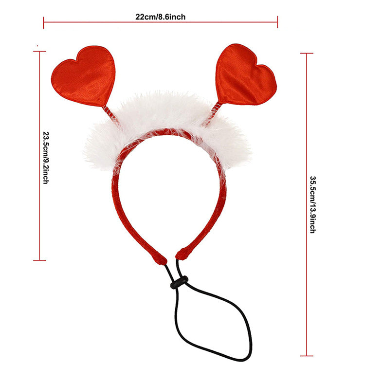 Animaux de compagnie Saint Valentin Décoration Pet Scar Saint Valentin Hairband Dog Party Décoration Pro