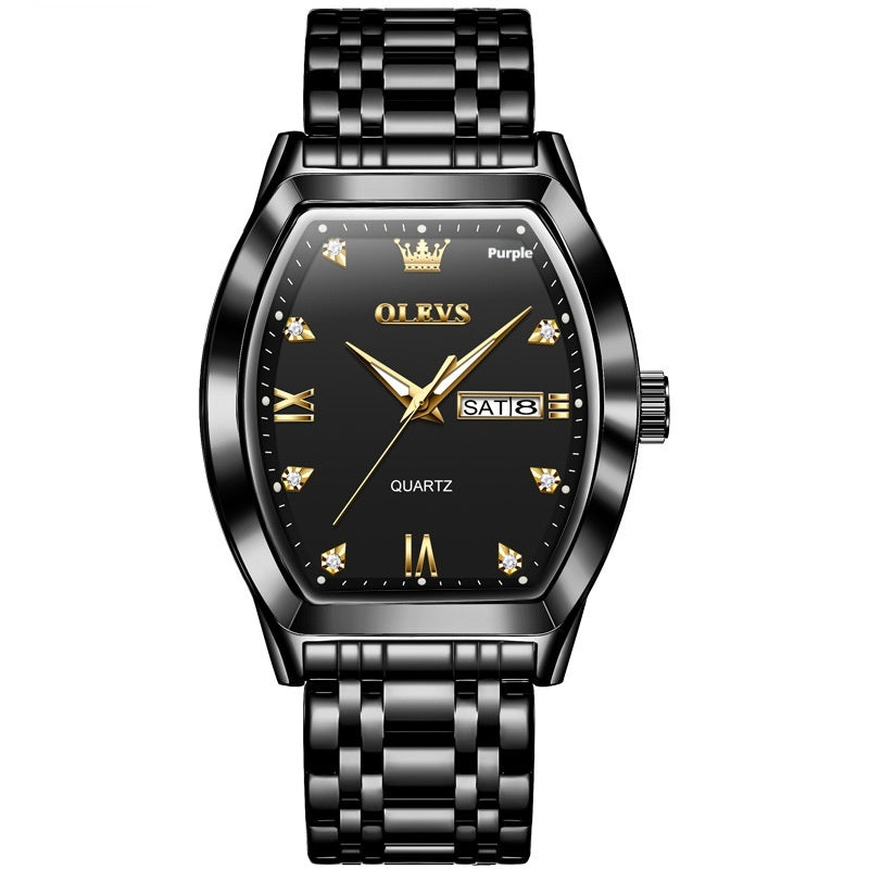Quartz Barrel Business authentique montre homme