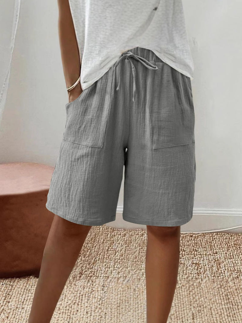 Short en coton lin