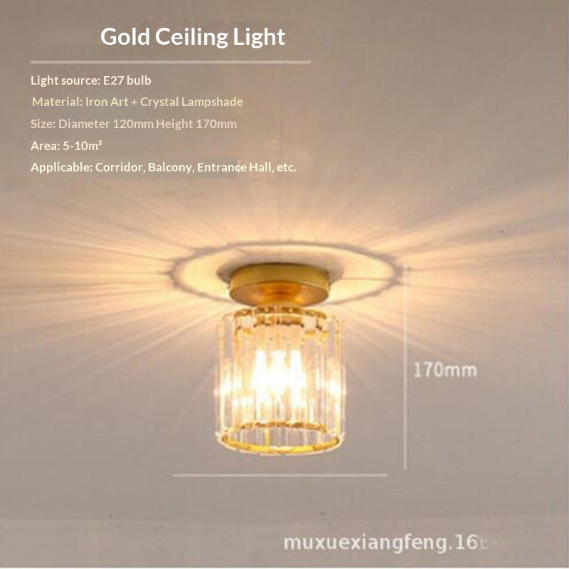 Creative personnalisé cristal plafond lumière Hallway lumière Balcon Flush Mount lumière