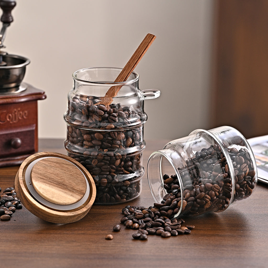 1 Pcs 25 Pots de café en verre OZ avec cuillères