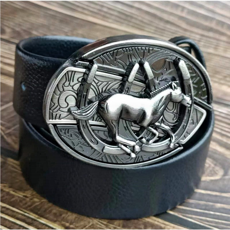 Smooth Buckle Ceinture auto-défense Couteau Punk Buckle Tête
