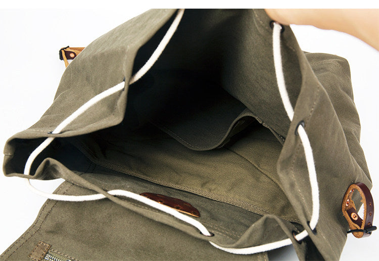 Sac à dos retro en toile de grande capacité
