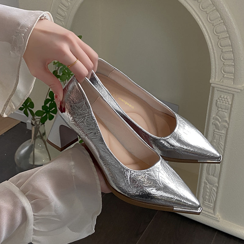Pompes de talon pointées en pointe d'orteil pour femmes