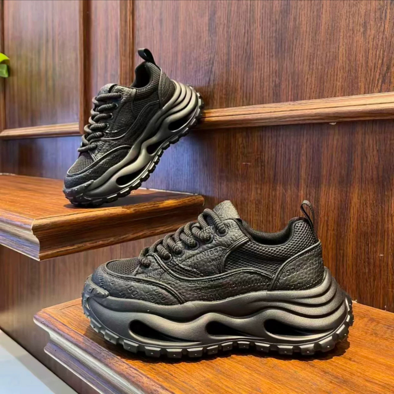 Hommes Hollow Out Platform Hauteur croissant Sneakers