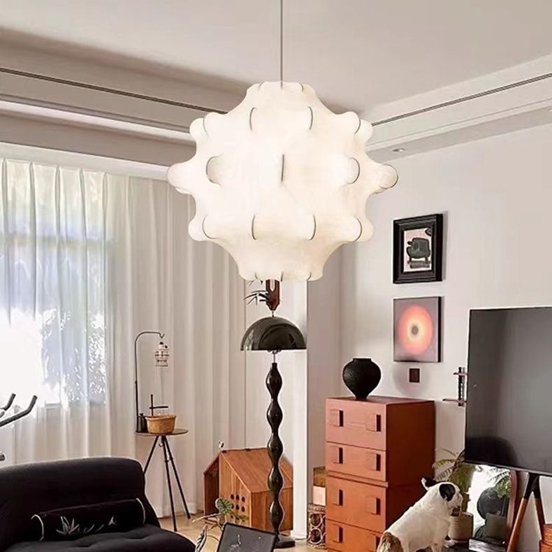 Rétro lampe pendentif bulle de soie pour salon et chambre