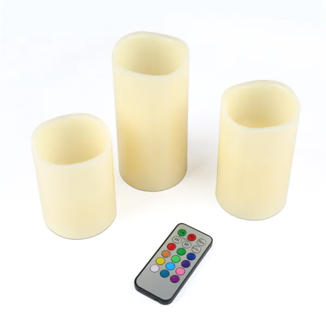 Cordless battery-powered LED flickering candle