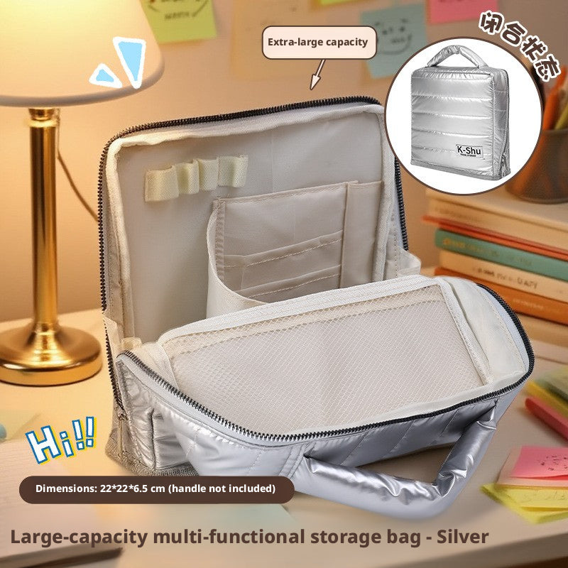 Vertical Cloud Cosmetic Bag-Silver-1 pièce