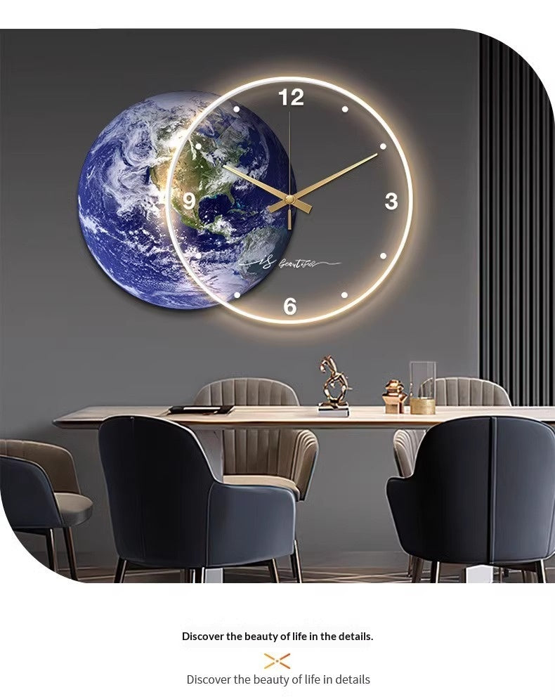 Moon Salon Horloge Murale Horloge Lumière Murale