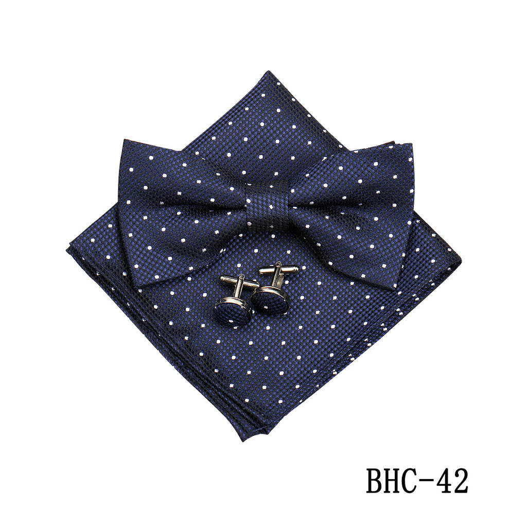 Mens Paisley Bow Tie Pocket Square et Cufflinks