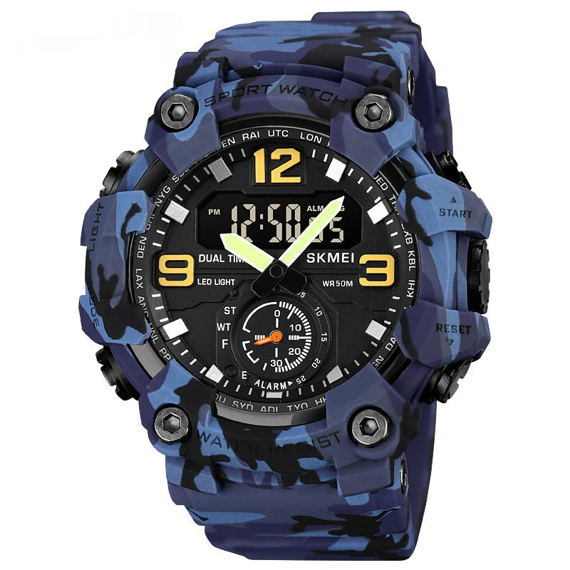 Multifonctionnel Dual-Movement Sports Montre électronique pour hommes