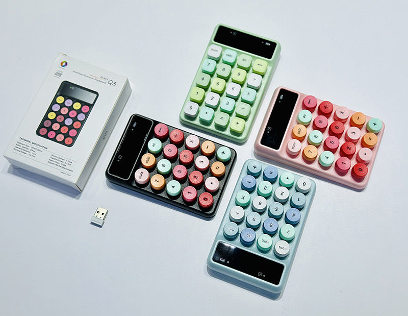 Mini-portable complexe Q3 sans fil numérique Macaron couleur clavier