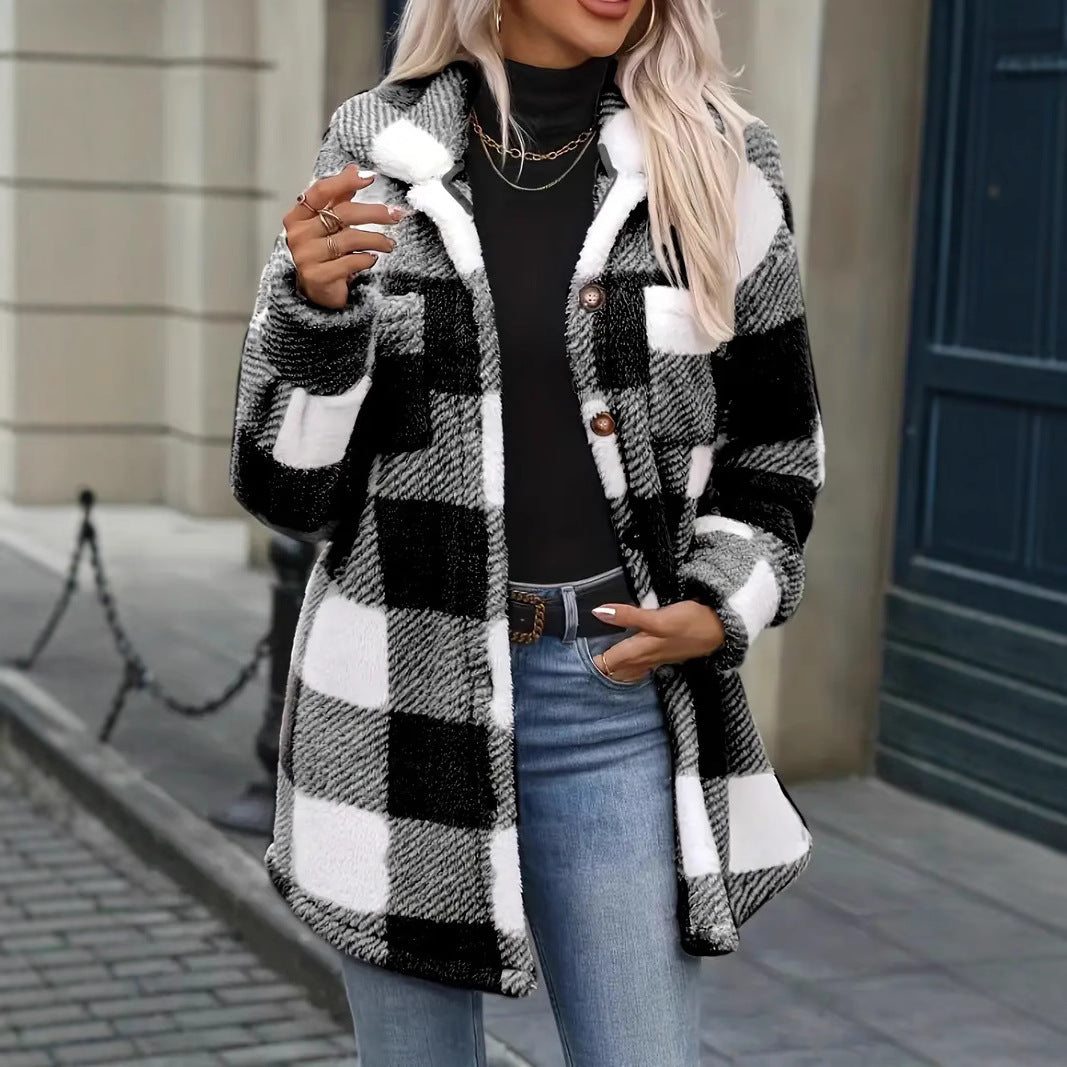 Femmes Élégante Manteau de Faux Fur