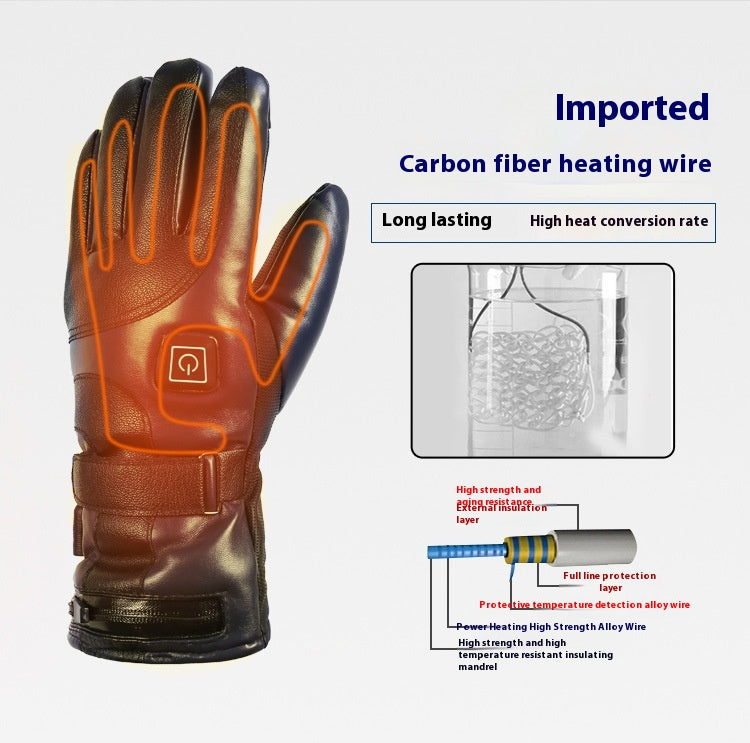 Gants de chauffage d'extérieur de moto à feu vif
