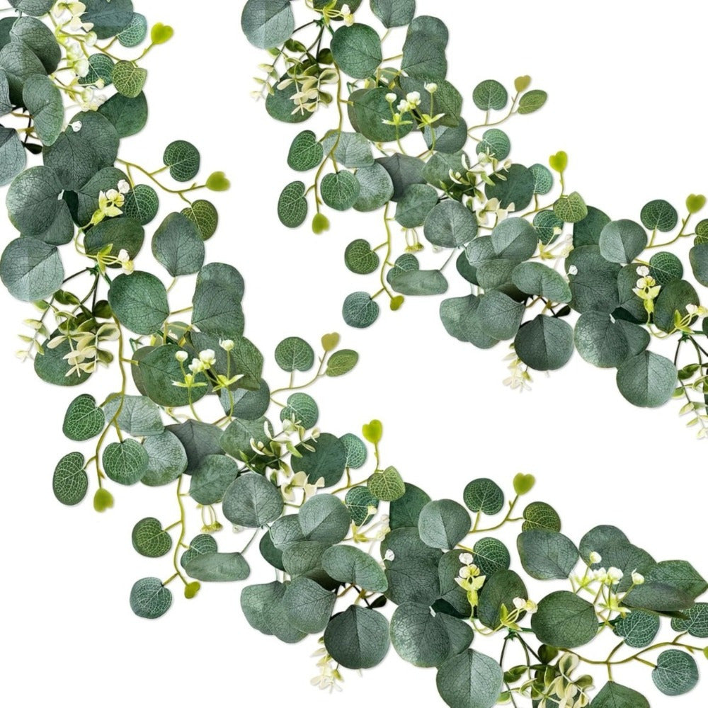 Décorations saisonnières – Vins artificiels d'eucalyptus de 1,8 mètre (2 pièces)
