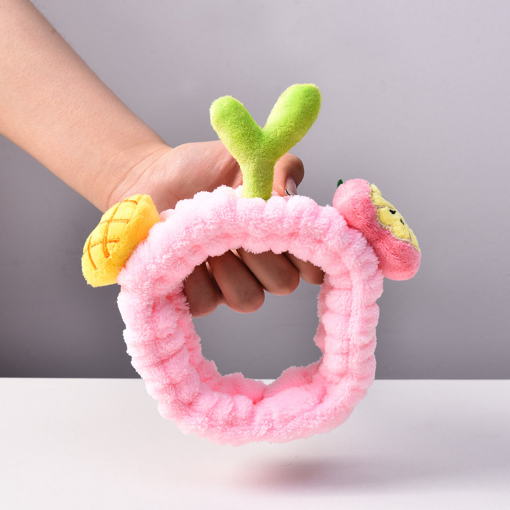 Cartoon Ananas Haricot Sprouts Bague de cheveux de herbage Laver le visage brut des femmes Bandeau de maquillage