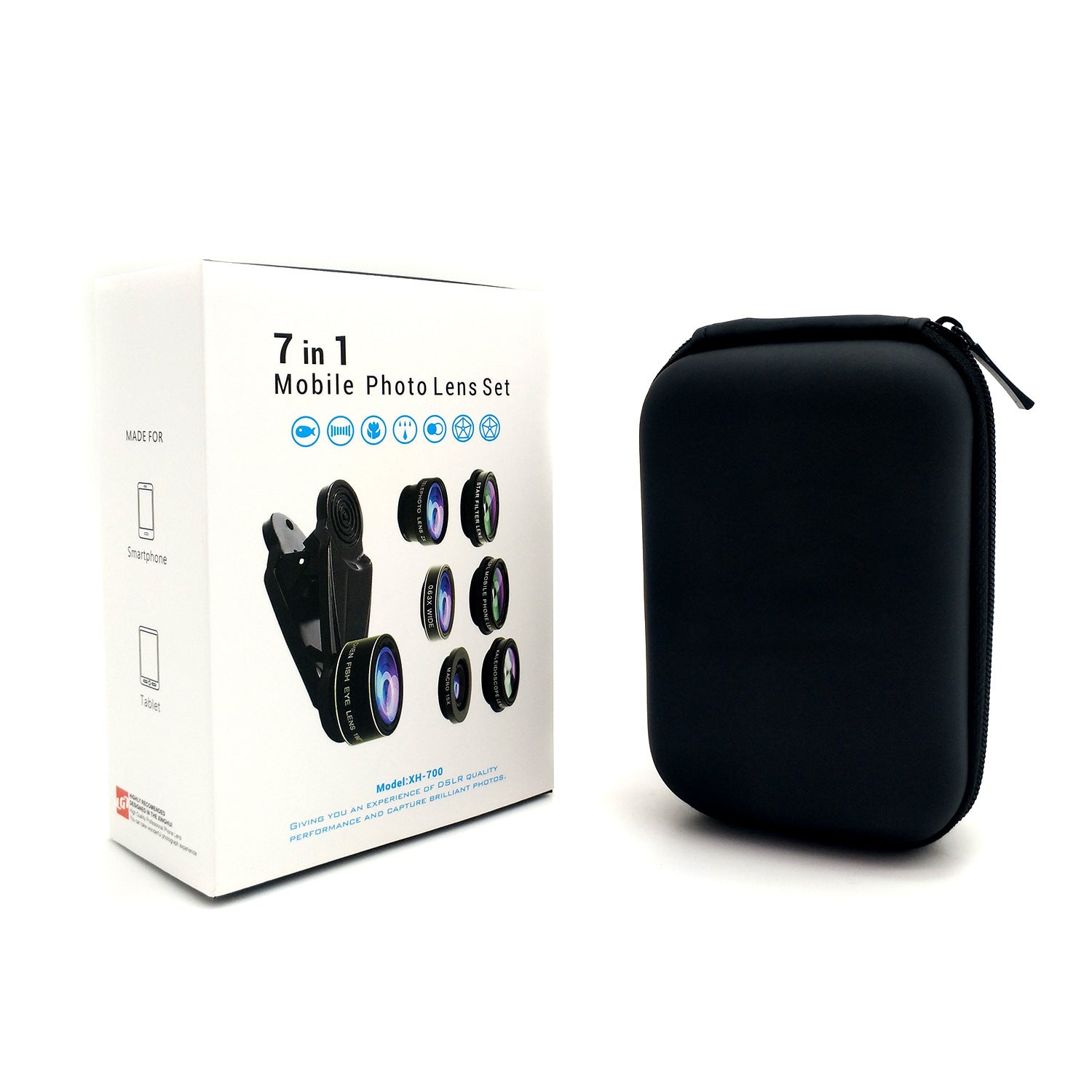 Fisheye Wide-angle Macro Telephoto Polarized 7pcs Téléphone portable Lens