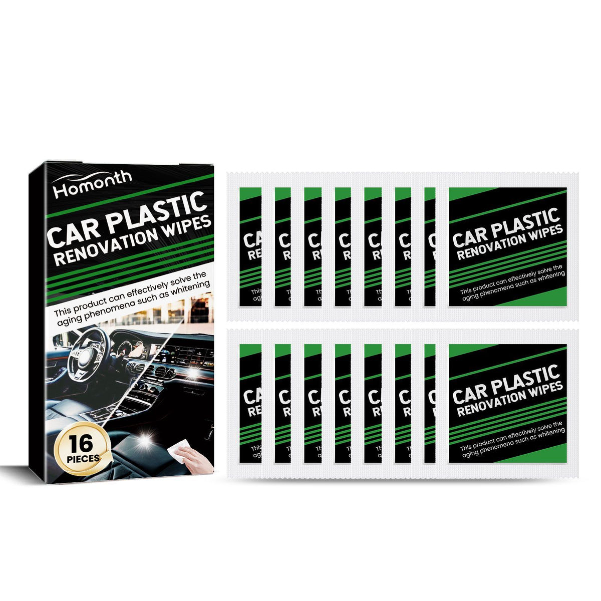 HOMONTH Automobile intérieur soins en plastique Wipes