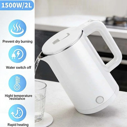 2L Bouilloire électrique 1500W acier inoxydable sans fil Protection contre la surchauffe UK