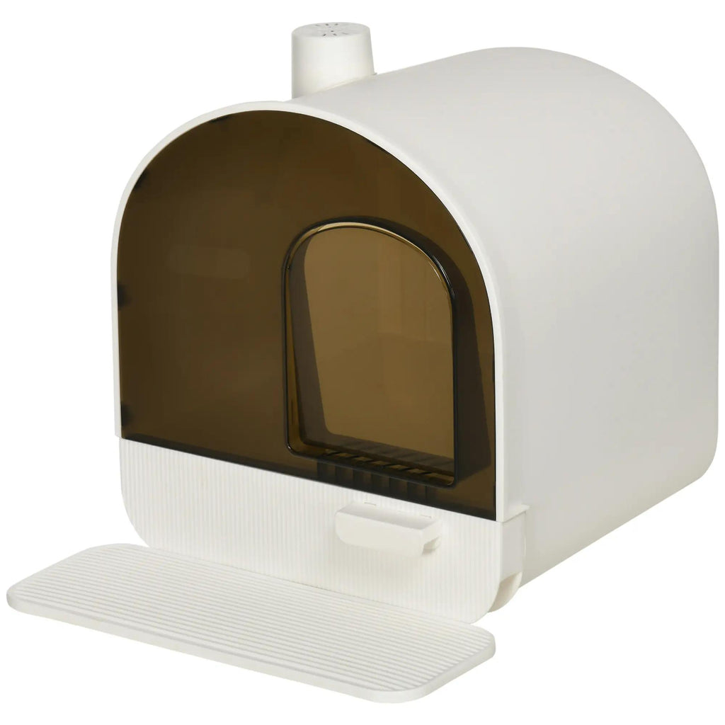 Boîte à litière Chat Blanc avec couvercle et filtre