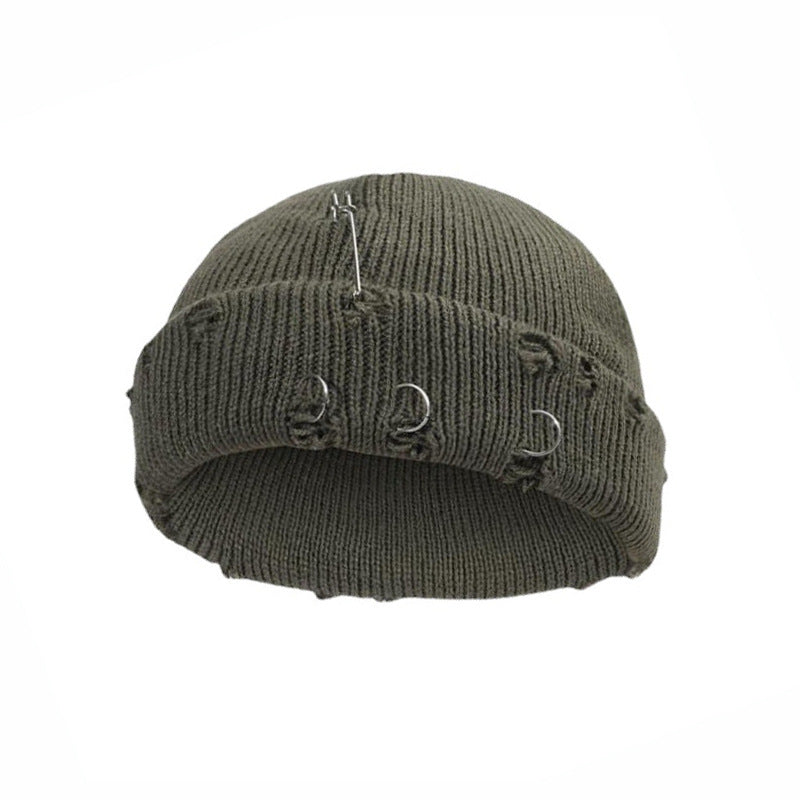 Bonnet en tricot à épingles en fer