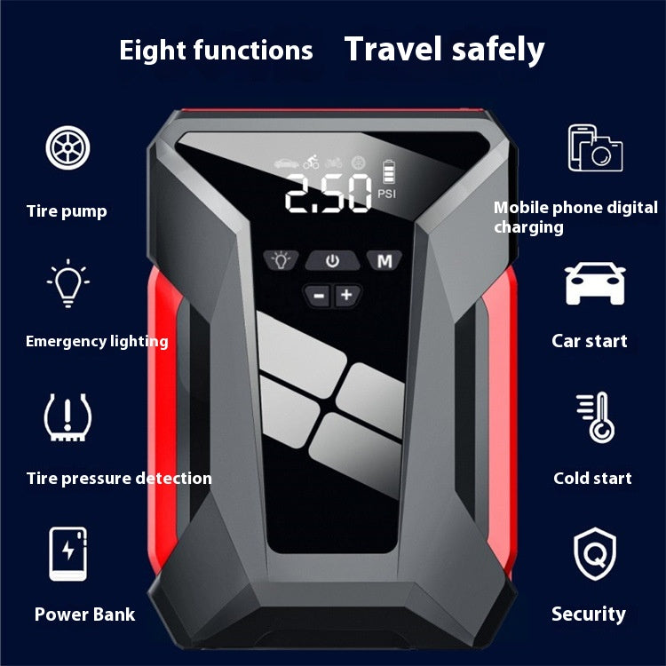 Auto Power Bank Alimentation d'urgence de démarrage Machine tout-en-un gonflable 12V