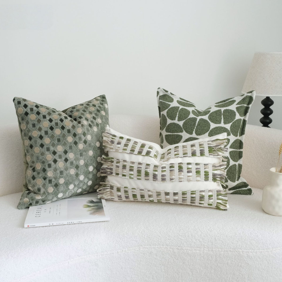 Green drawstring cushion