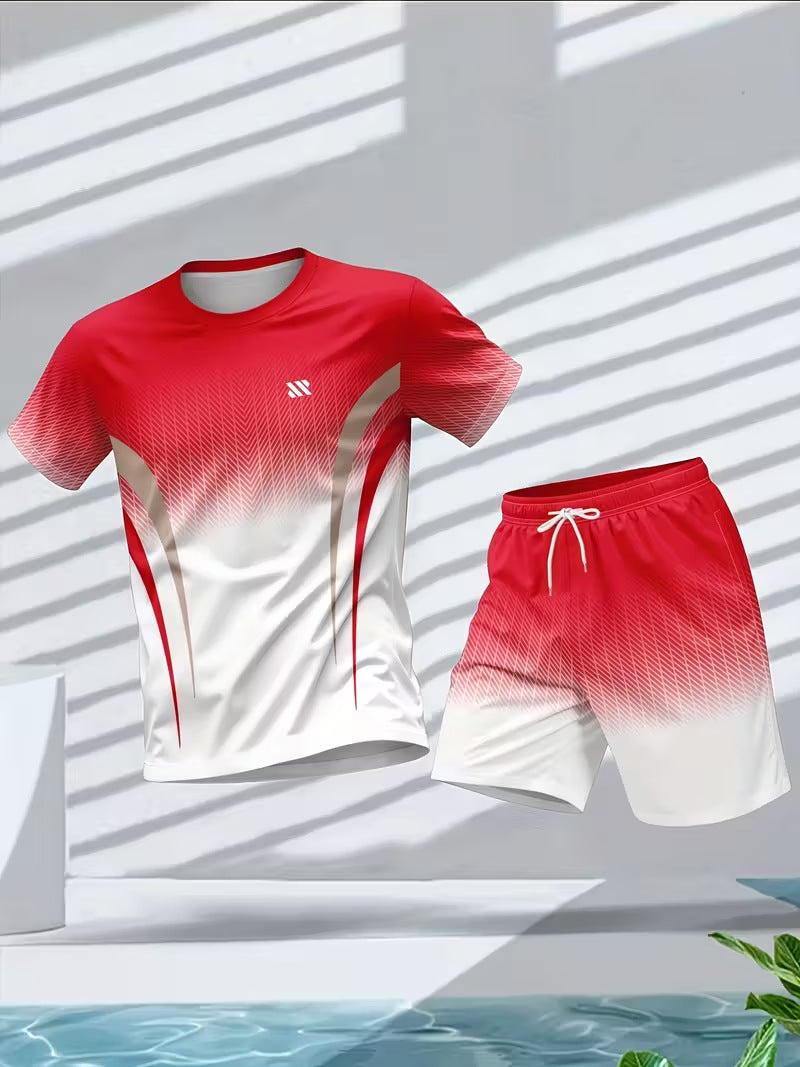 Hommes Col d'équipage manches courtes Top et shorts set