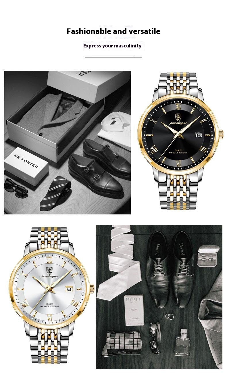 Montres Homme Imperméable Calendrier lumineux Montres Quartz