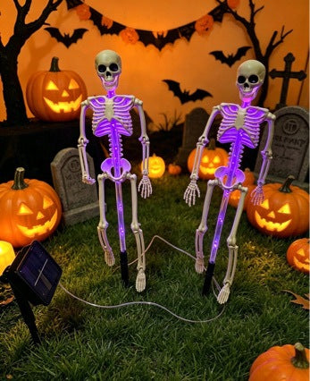 Lampe au sol solaire pour le crâne d'Halloween