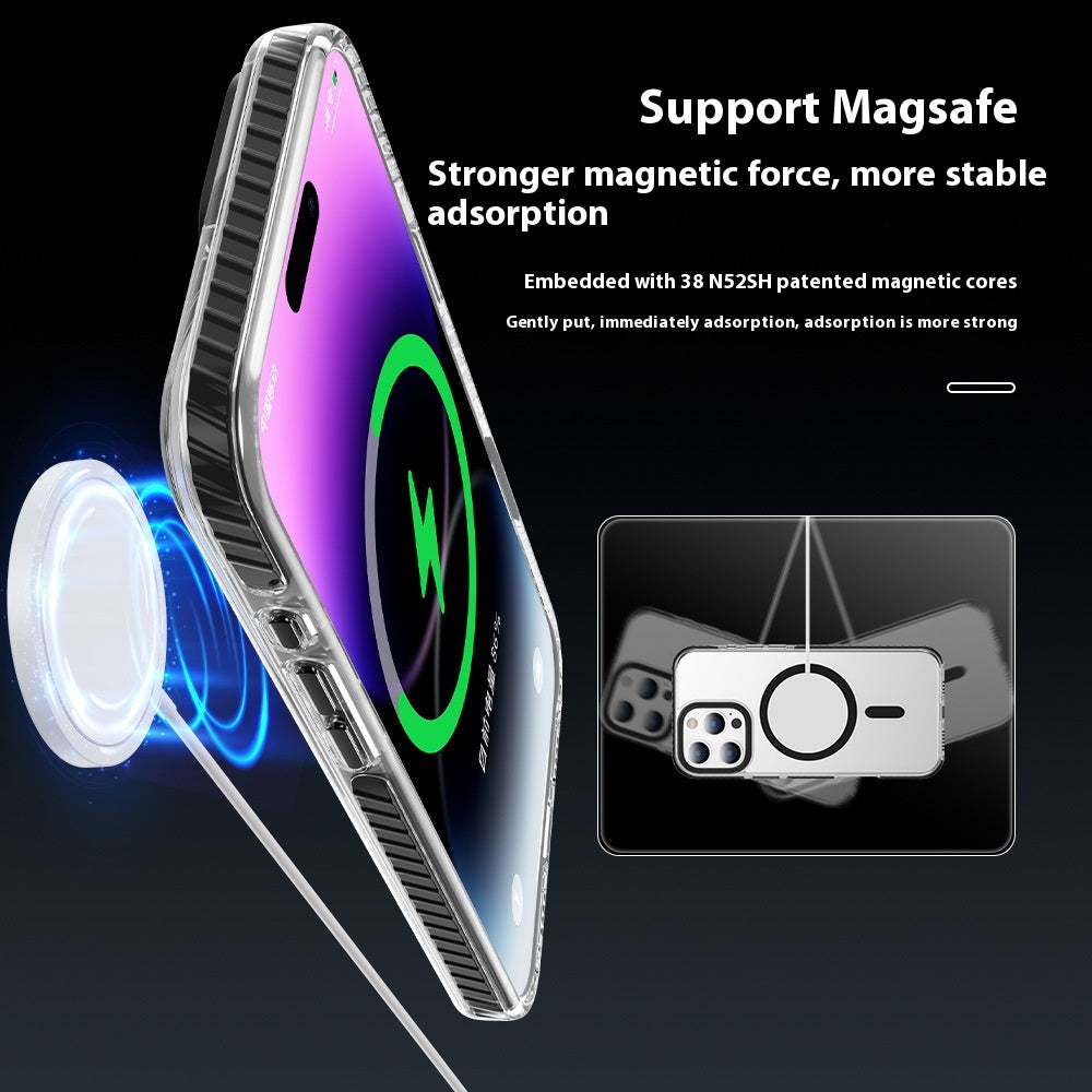 Cas de téléphone magnétique transparent approprié pour le boîtier anti-retour