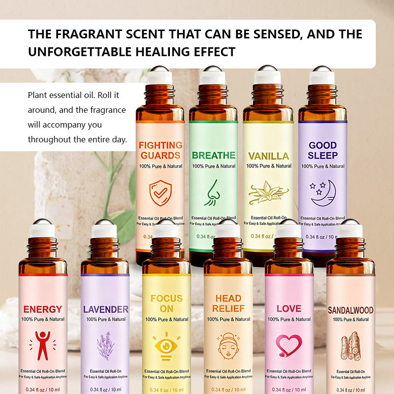10 ML Massage encens Relaxation Rouleau pour une application pratique
