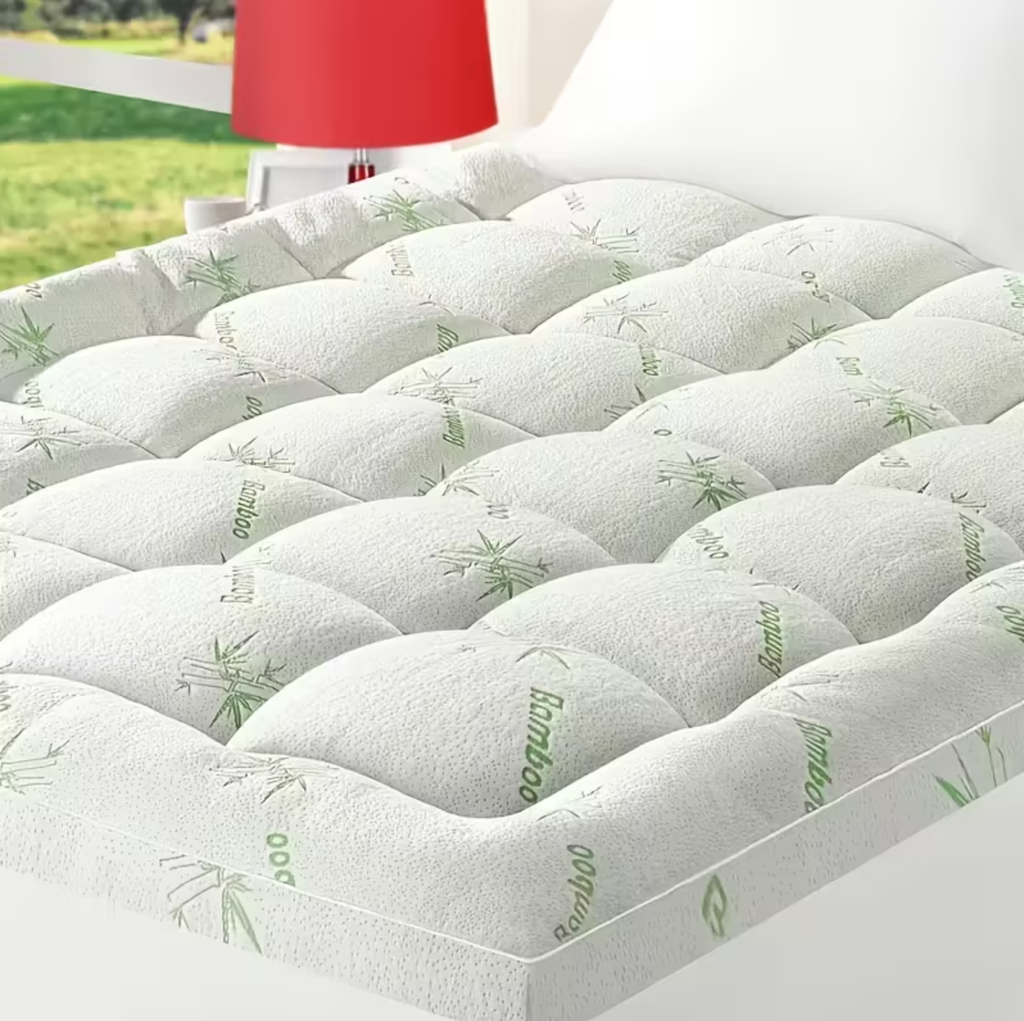 Solution de sommeil Topper matelas ultra doux taille Reine - Rayon dérivé de l'oreiller en bambou