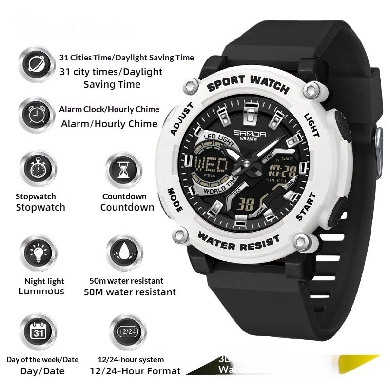 Élèves Dual-display Luminous Chronograph Watch for Hiking