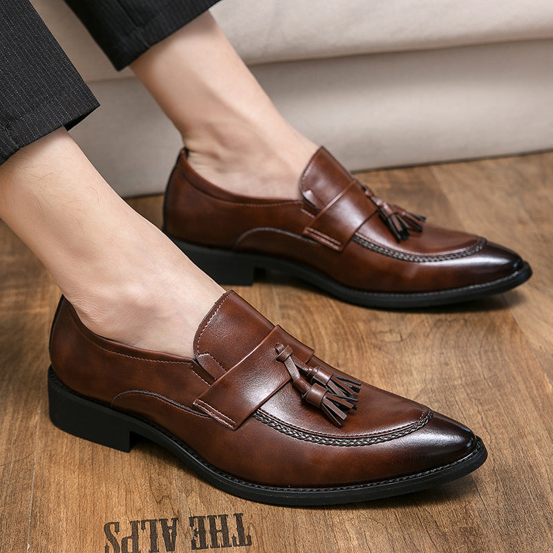 Hommes style britannique Casual Fashionable Business Tassel Chaussures en cuir
