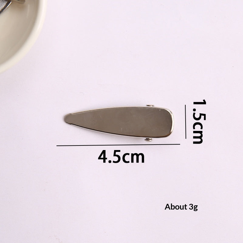 Simple métal argenté cheveux clip style latéral