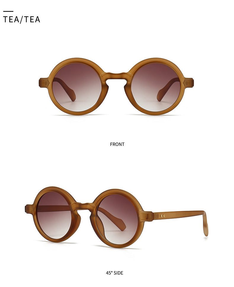 Lunettes de soleil européennes et américaines Retro Artistic Charm Style INS Lunettes de soleil rondes