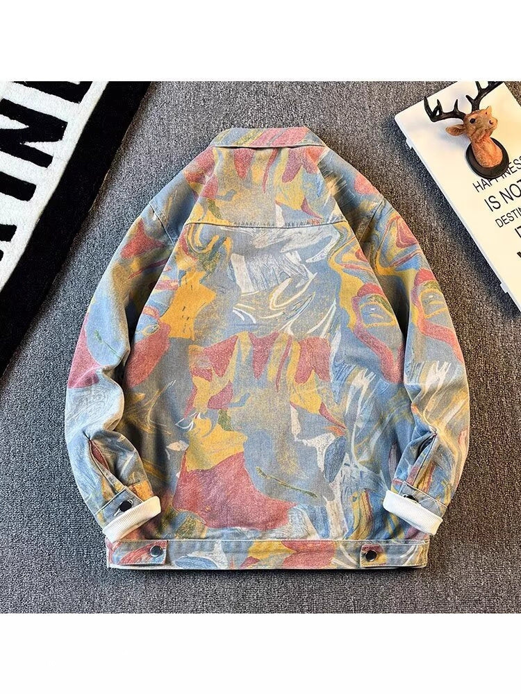 Veste en Denim Graffiti pour hommes