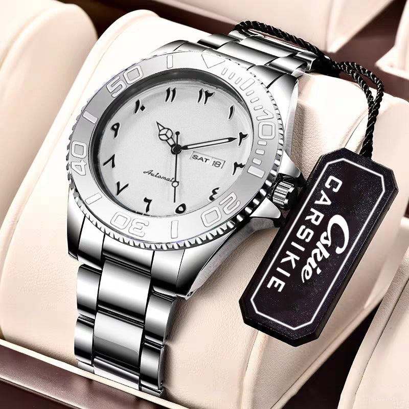 Montre mécanique sport homme lumineux avec affichage de la date et résistance à l'eau