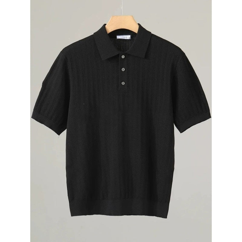 Trendy men's short-sleeved sweater